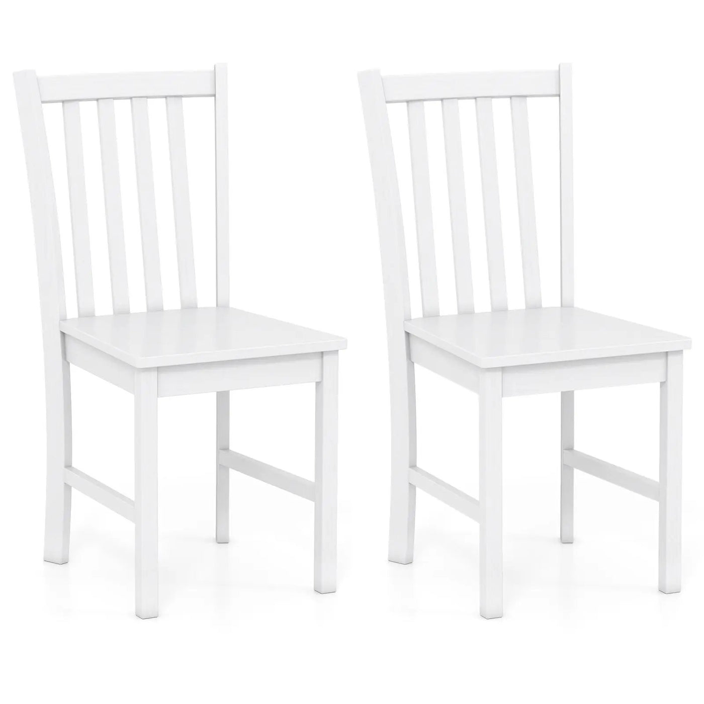 Rustic Dining Chairs Set of 2 Wooden Kitchen Chairs with Slat Tilt Backrest by DirectDeals