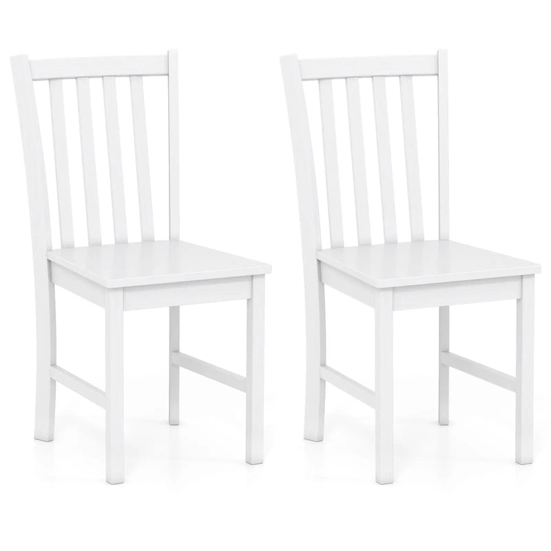 Rustic Dining Chairs Set of 2 Wooden Kitchen Chairs with Slat Tilt Backrest by DirectDeals