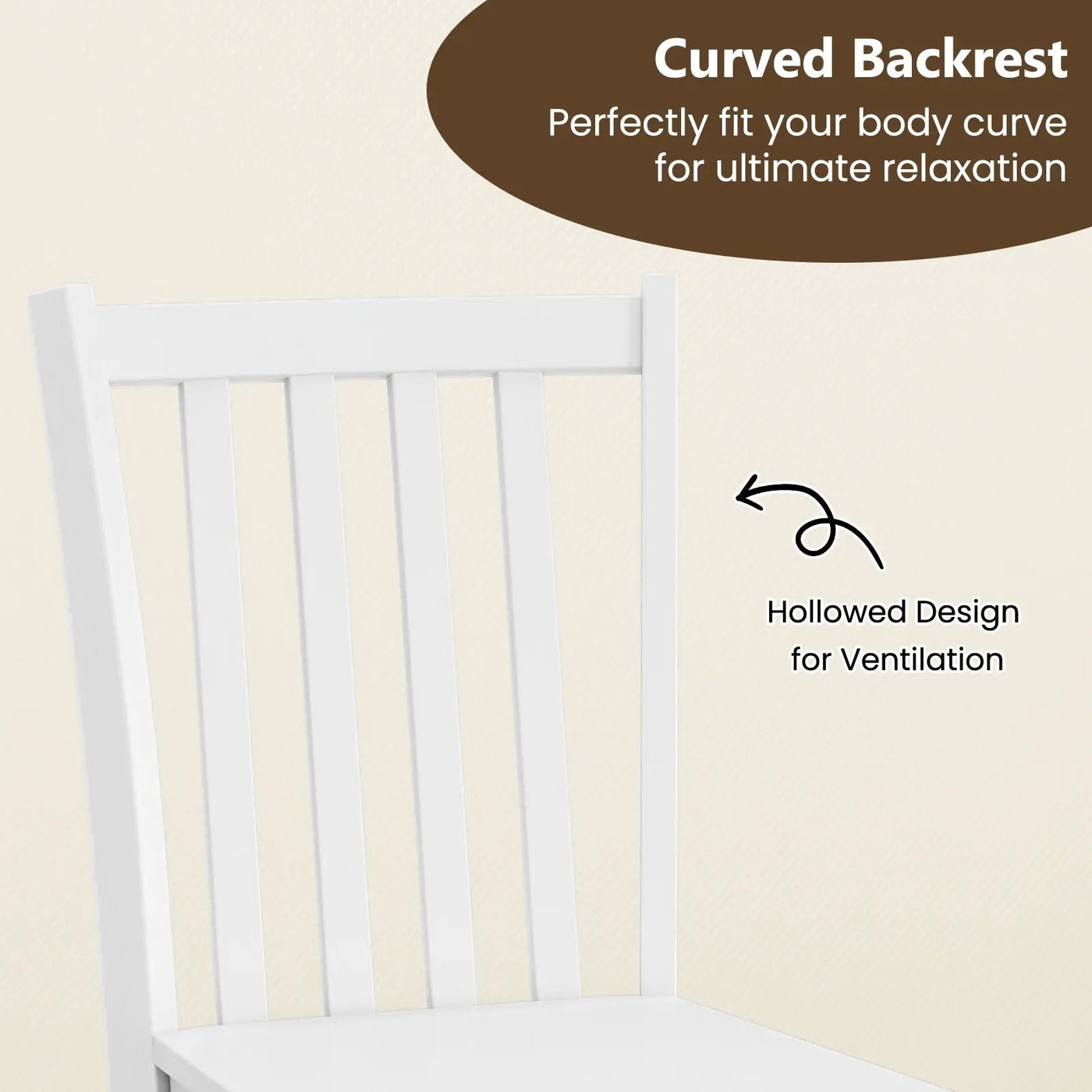 Rustic Dining Chairs Set of 2 Wooden Kitchen Chairs with Slat Tilt Backrest by DirectDeals