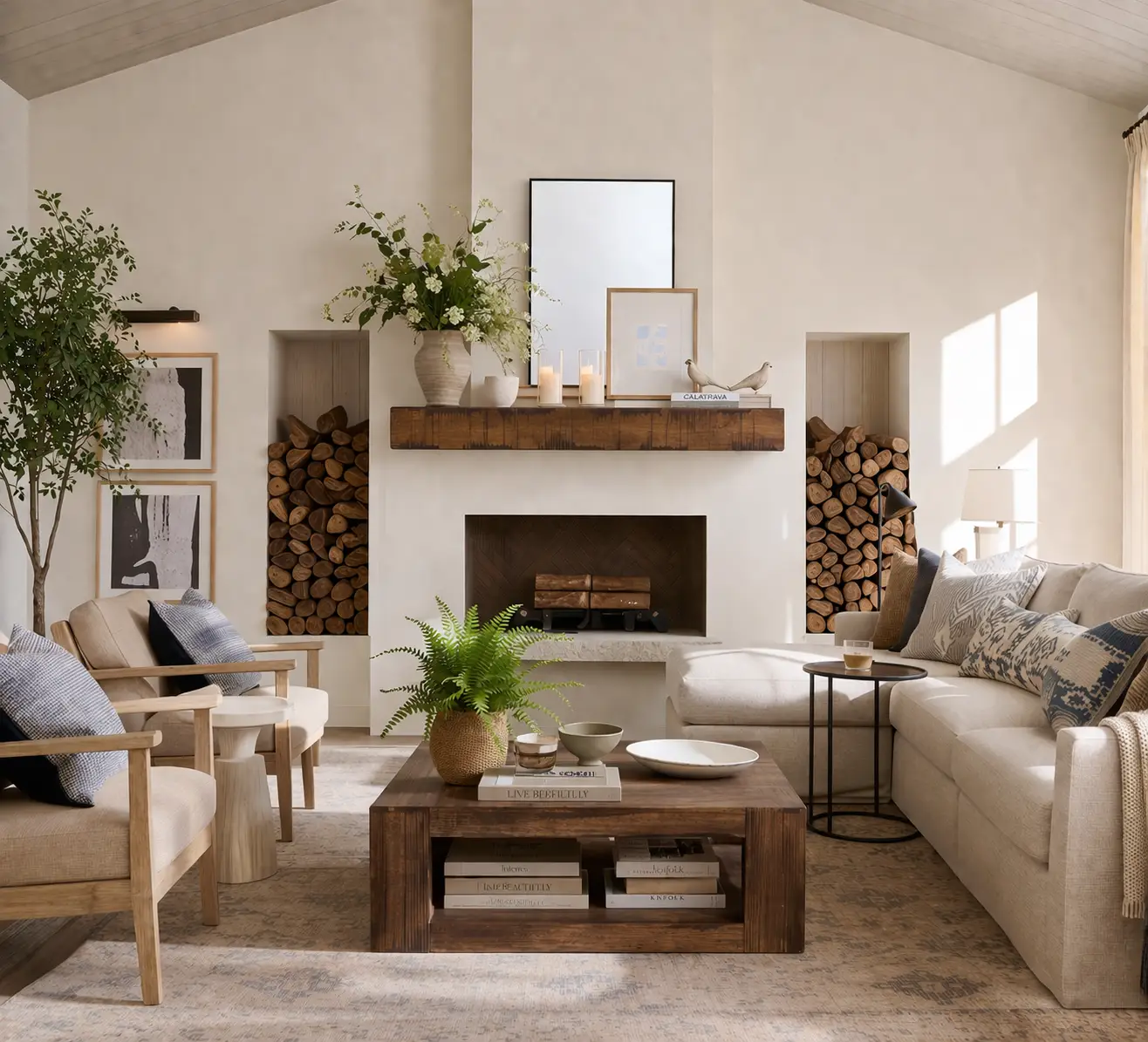 Rustic Poplar Fireplace Mantel Shelf by Dogberrycollections