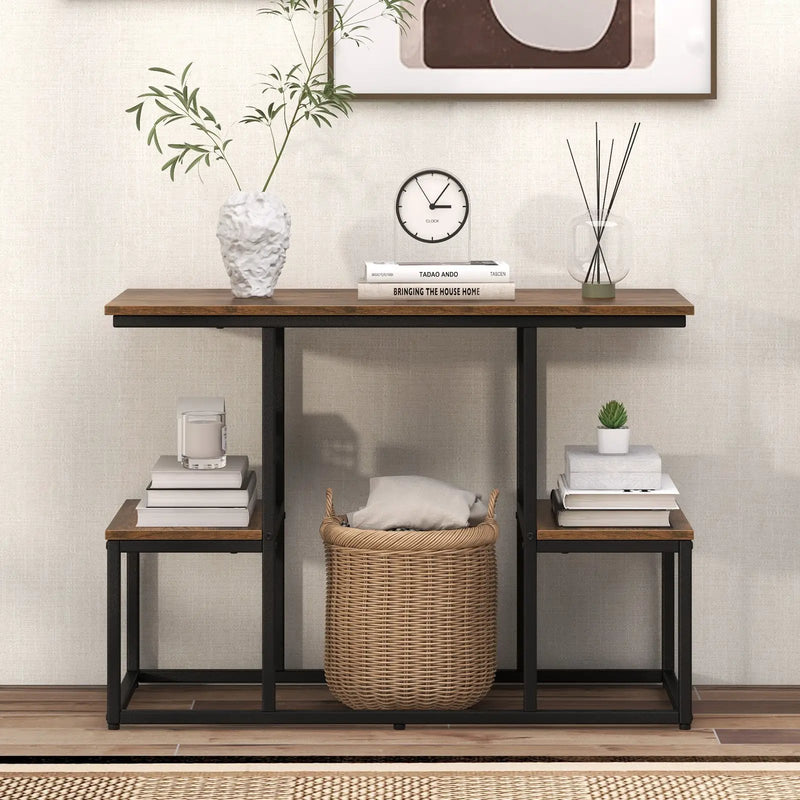 Rustic TV Console Table for 50 Inches TVs-Rustic Brown by DirectDeals