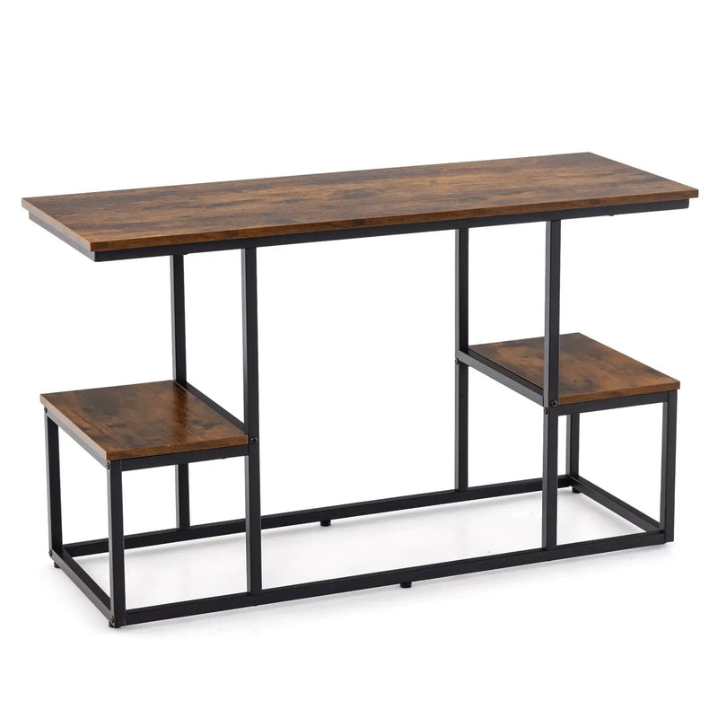 Rustic TV Console Table for 50 Inches TVs-Rustic Brown by DirectDeals