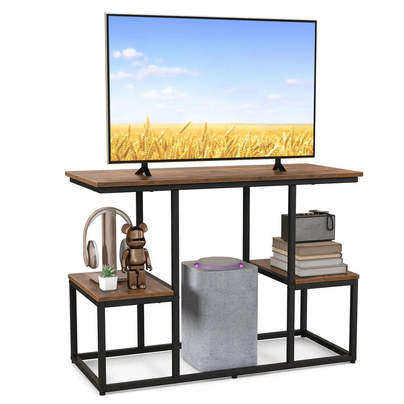 Rustic TV Console Table for 50 Inches TVs-Rustic Brown by DirectDeals