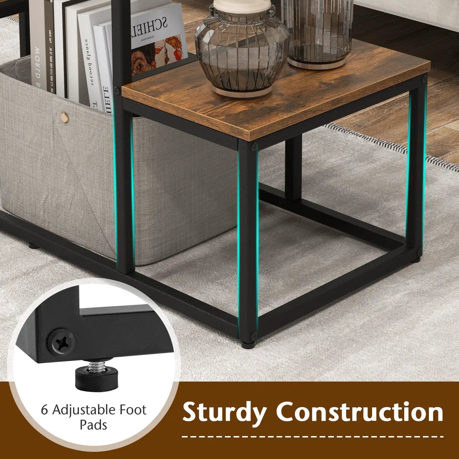 Rustic TV Console Table for 50 Inches TVs-Rustic Brown by DirectDeals