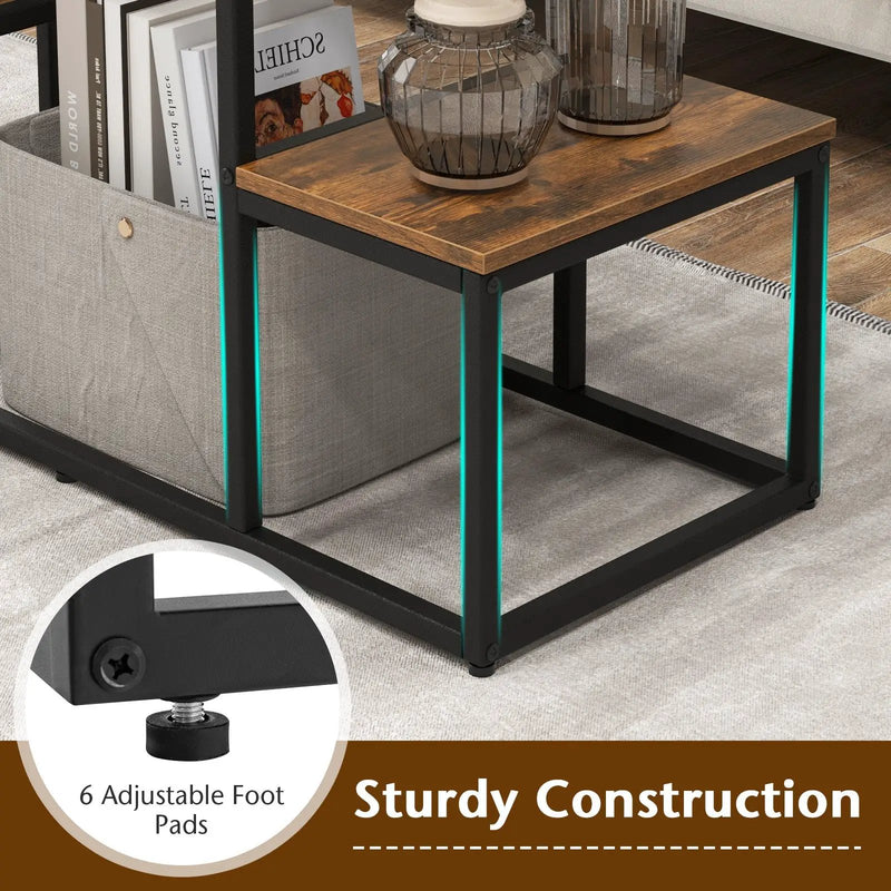 Rustic TV Console Table for 50 Inches TVs-Rustic Brown by DirectDeals