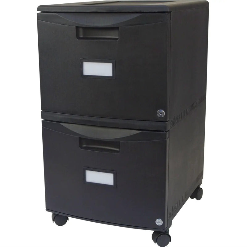 Black 2-Drawer Locking Letter/Legal size File Cabinet with Casters/Wheels by HomePacific