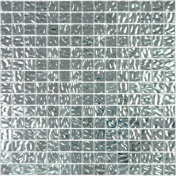 Shimmer Flint Silver 12x12 Glossy Uniform Square Glass Mosaic Tile (20 pack, 20 sq ft/case)