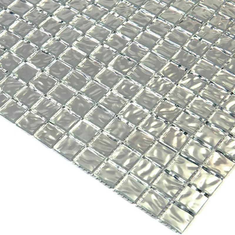 Shimmer Flint Silver 12x12 Glossy Uniform Square Glass Mosaic Tile (20 pack, 20 sq ft/case) by Apollo Tile
