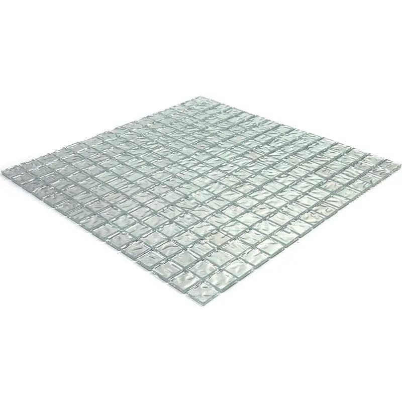 Shimmer Flint Silver 12x12 Glossy Uniform Square Glass Mosaic Tile (20 pack, 20 sq ft/case) by Apollo Tile