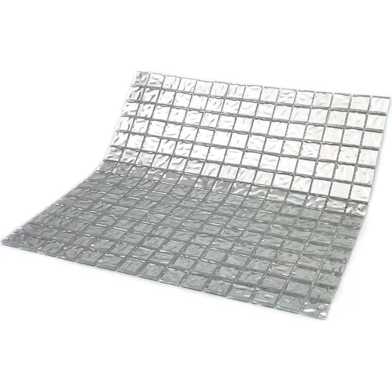 Shimmer Flint Silver 12x12 Glossy Uniform Square Glass Mosaic Tile (20 pack, 20 sq ft/case) by Apollo Tile