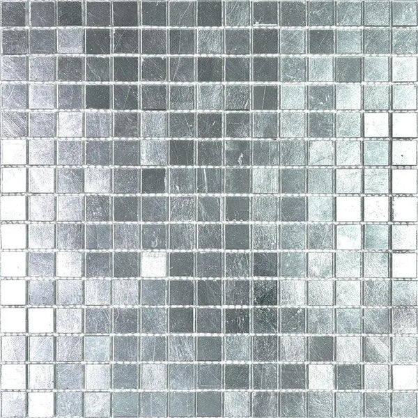 Silver 12x12 Glossy Uniform Square Glass Mosaic Tile (20 pack, 20 sq ft/case)