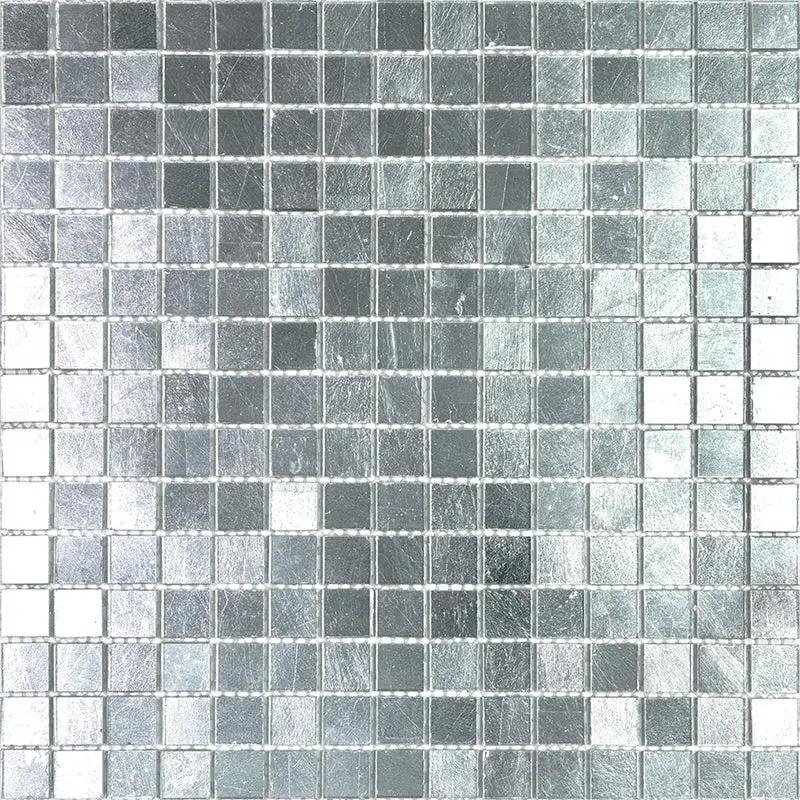 Silver 12x12 Glossy Uniform Square Glass Mosaic Tile (20 pack, 20 sq ft/case) by Apollo Tile
