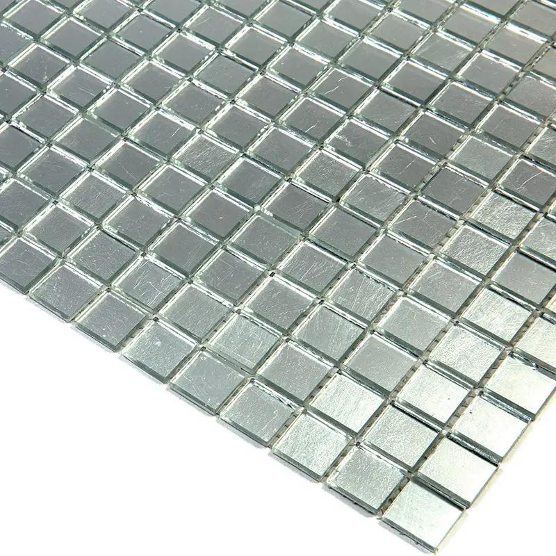 Silver 12x12 Glossy Uniform Square Glass Mosaic Tile (20 pack, 20 sq ft/case) by Apollo Tile