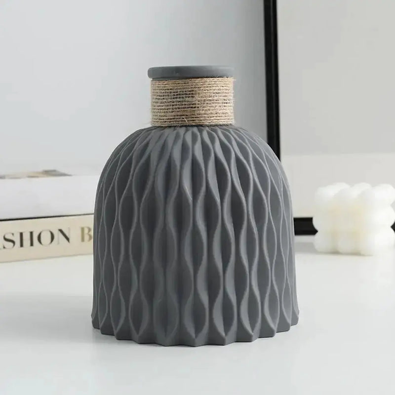 Vase - Decorative Ceramic White by House Of Avana