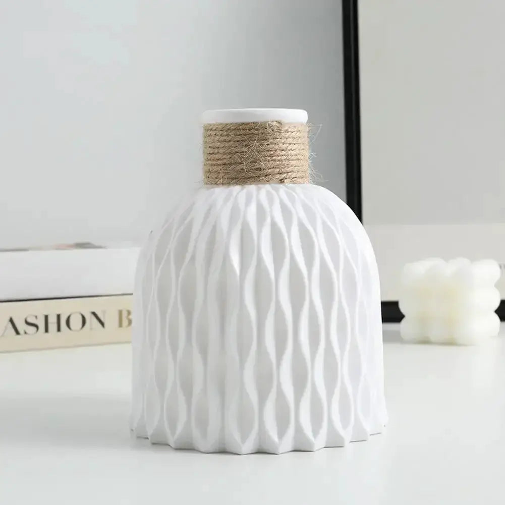Vase - Decorative Ceramic White by House Of Avana