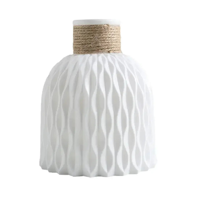 Vase - Decorative Ceramic White by House Of Avana