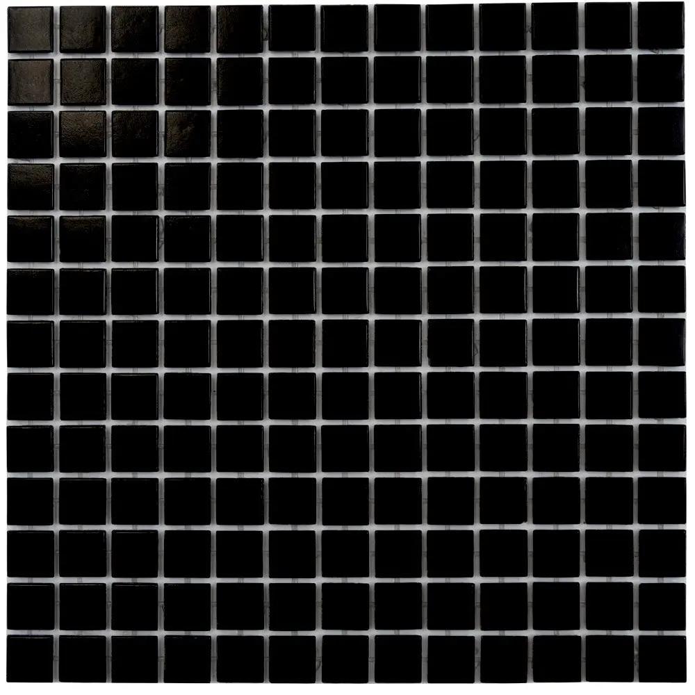 Black 12x12 Uniform Square Glossy Glass Mosaic Tile (20 pack, 20 sq ft/case) by Apollo Tile