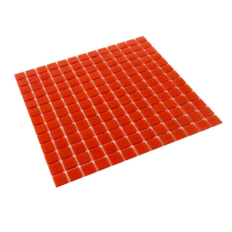 Candy Red 12x12 Glossy Uniform Square Glass Mosaic Tile (20 pack, 20 sq ft/case) by Apollo Tile