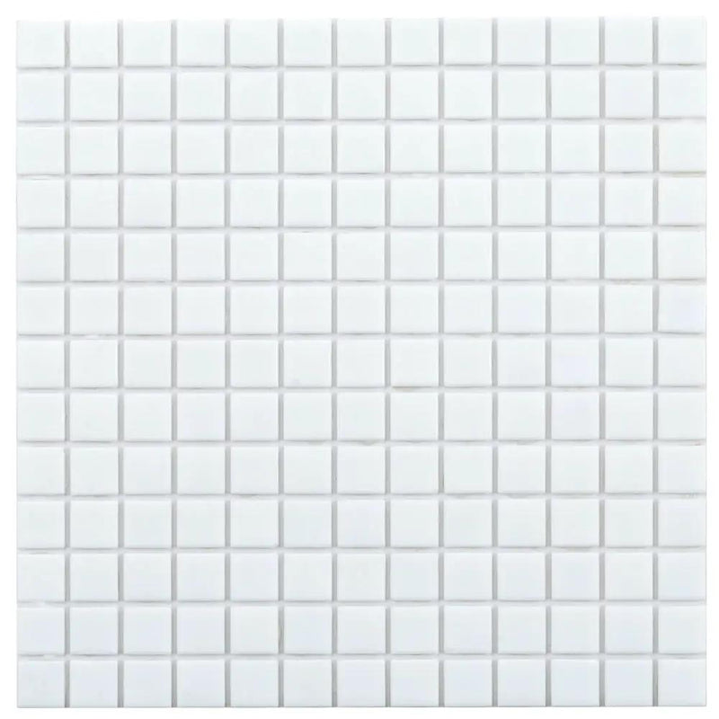 Rice White 12x12 Glossy Uniform Square Glass Mosaic Tile (20 pack, 20 sq ft/case) by Apollo Tile