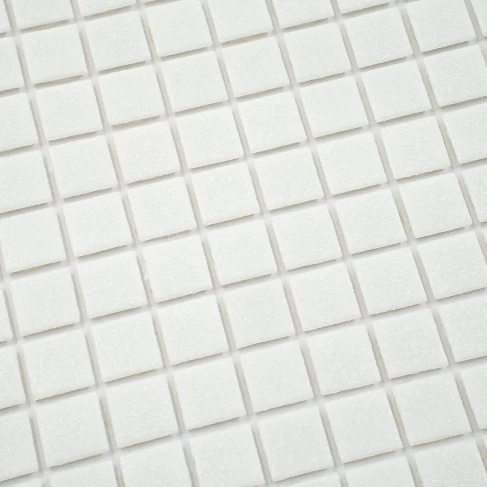 Cotton White 12x12 Glossy Uniform Square Glass Mosaic Tile (20 pack, 20 sq ft/case) by Apollo Tile