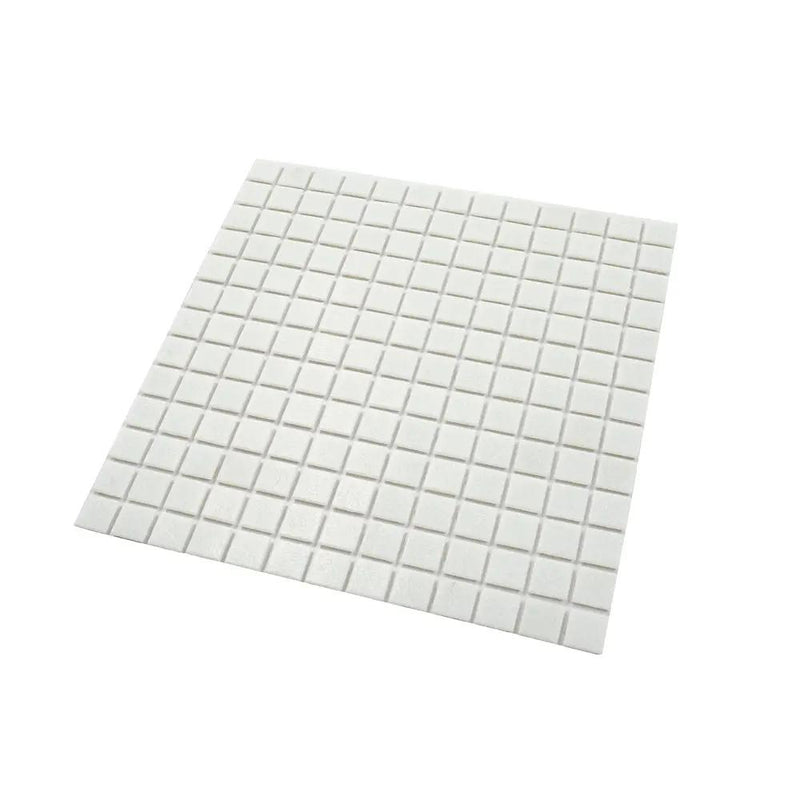 Cotton White 12x12 Glossy Uniform Square Glass Mosaic Tile (20 pack, 20 sq ft/case) by Apollo Tile