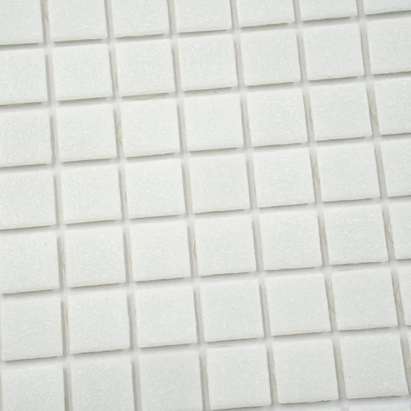 Cotton White 12x12 Glossy Uniform Square Glass Mosaic Tile (20 pack, 20 sq ft/case), photo 2 of 8