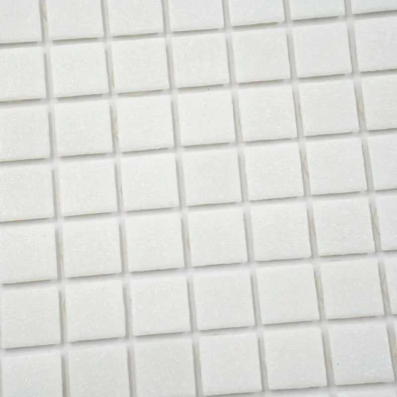 Cotton White 12x12 Glossy Uniform Square Glass Mosaic Tile (20 pack, 20 sq ft/case) by Apollo Tile