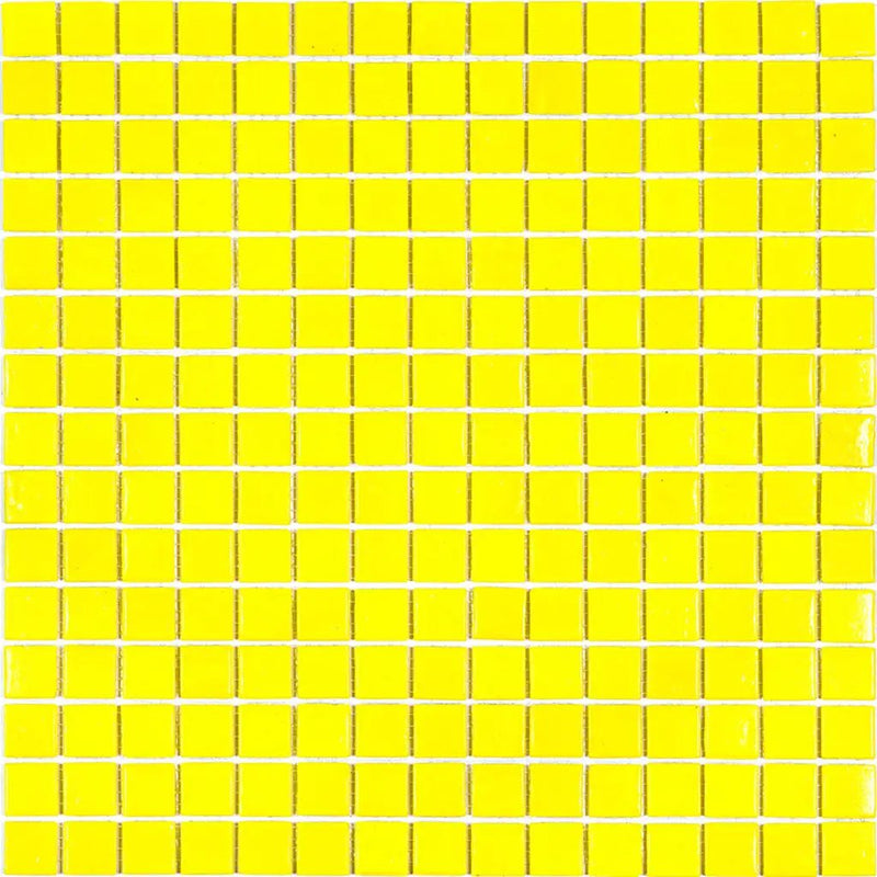 Yellow 12x12 Glossy Uniform Square Glass Mosaic Tile (20 pack, 20 sq ft/case) by Apollo Tile