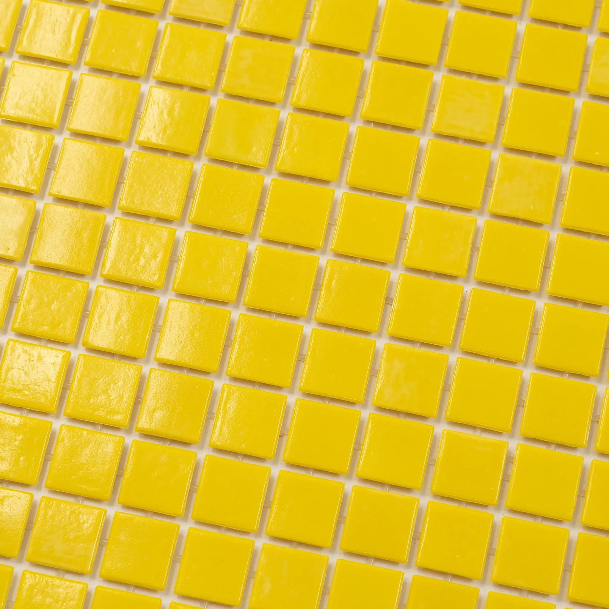 Lemon Yellow 12x12 Glossy Uniform Square Glass Mosaic Tile (20 pack, 20 sq ft/case) by Apollo Tile