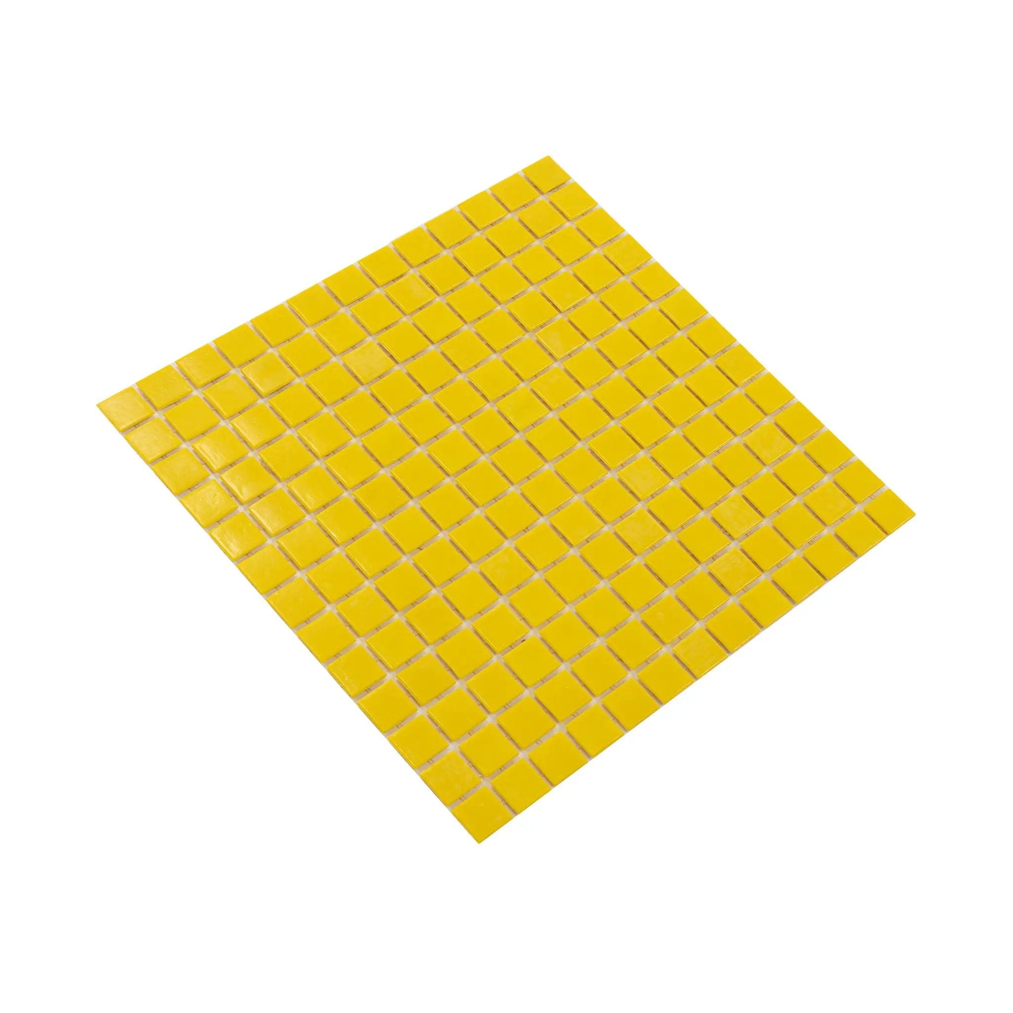 Lemon Yellow 12x12 Glossy Uniform Square Glass Mosaic Tile (20 pack, 20 sq ft/case) by Apollo Tile