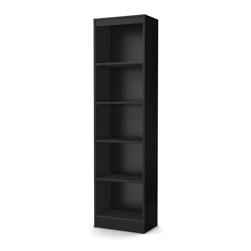 5-Shelf Narrow Bookcase Black Finish by HomePacific