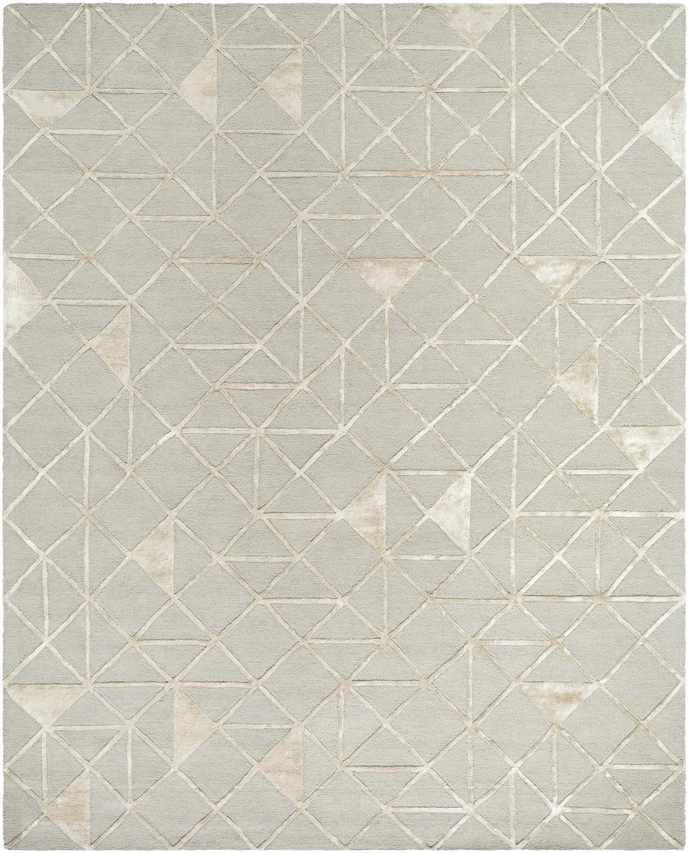 Botiu Blue Geometric Hand Tufted Wool Area Rug - Clearance by Boutique Rugs