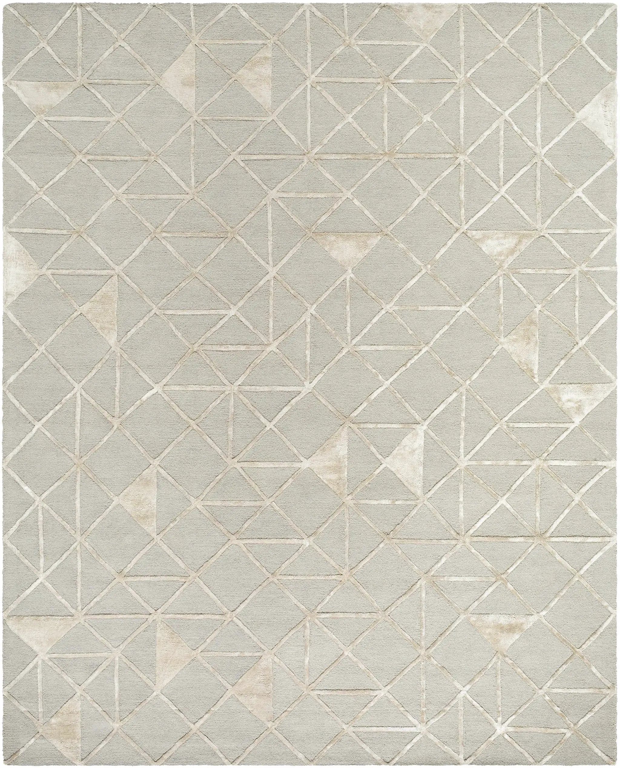 Botiu Blue Geometric Hand Tufted Wool Area Rug - Clearance by Boutique Rugs