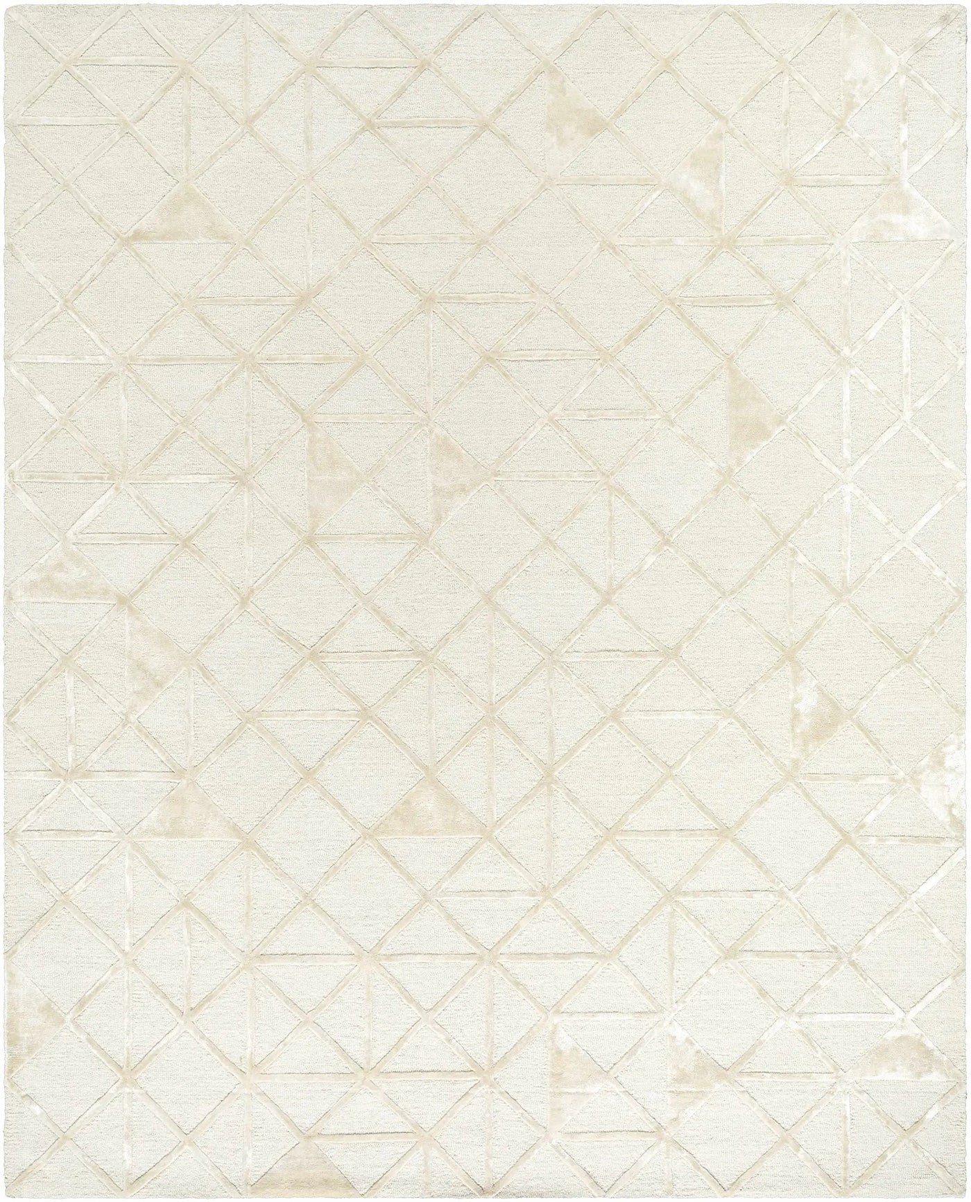 Jevau Beige Geometric Hand Tufted Wool Area Rug - Clearance by Boutique Rugs