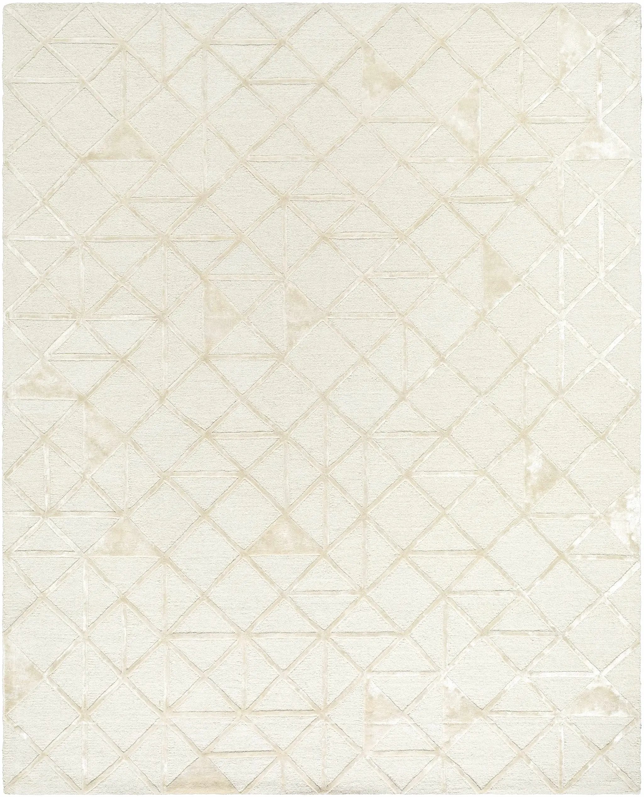 Jevau Beige Geometric Hand Tufted Wool Area Rug - Clearance by Boutique Rugs