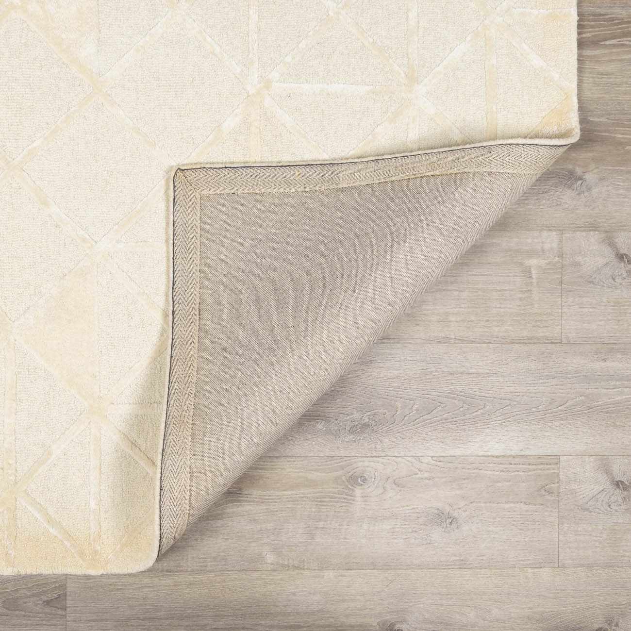 Jevau Beige Geometric Hand Tufted Wool Area Rug - Clearance by Boutique Rugs