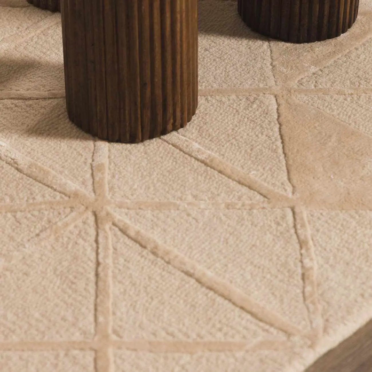 Jevau Beige Geometric Hand Tufted Wool Area Rug - Clearance by Boutique Rugs