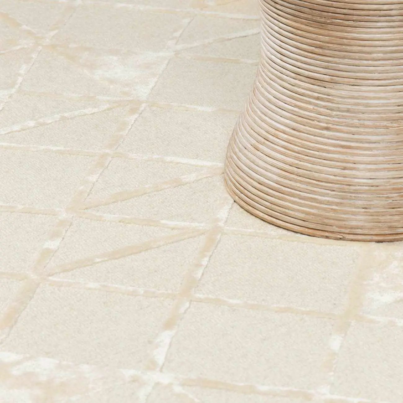 Jevau Beige Geometric Hand Tufted Wool Area Rug - Clearance by Boutique Rugs