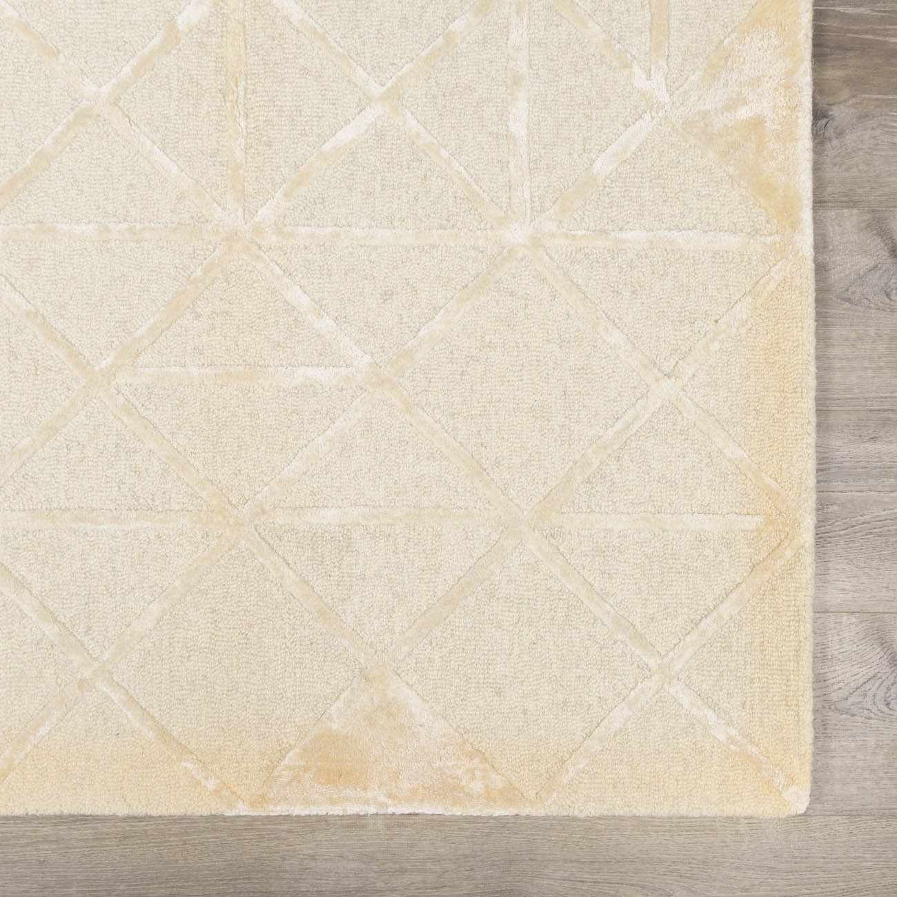 Jevau Beige Geometric Hand Tufted Wool Area Rug - Clearance by Boutique Rugs