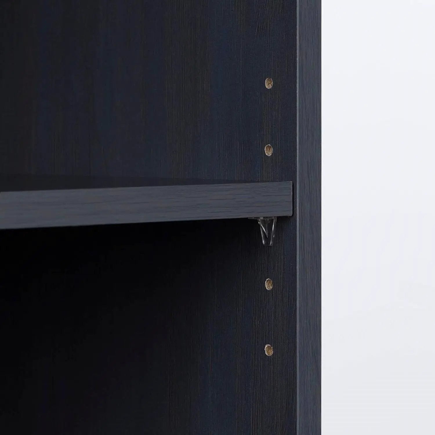 Narrow 5-Shelf Bookcase Slim Storage Shelving Unit Dark Blue Black Wood Finish by HomePacific