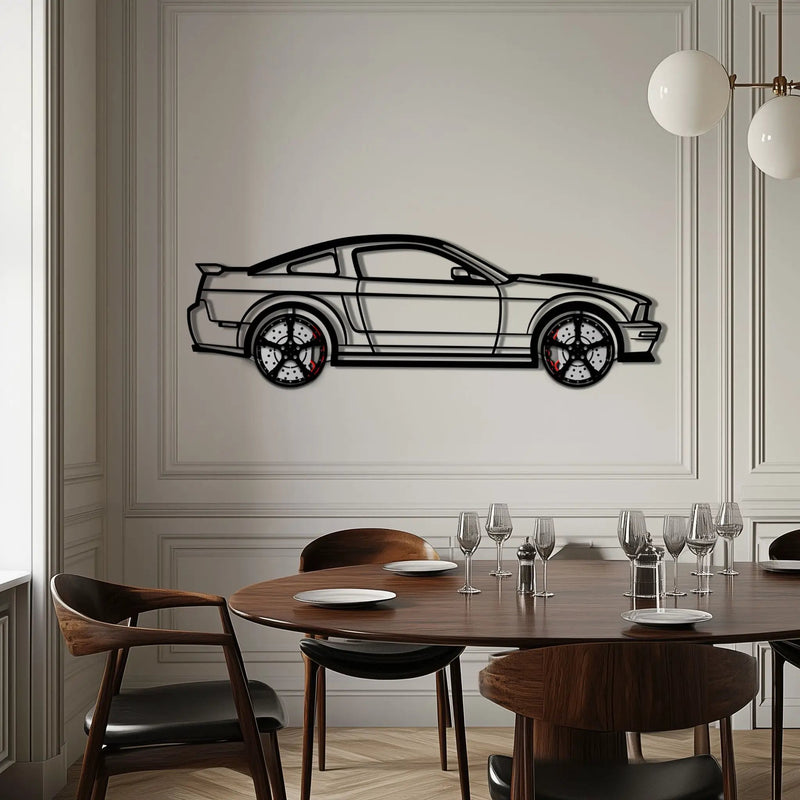 Ford Mustang GTR (2008) Metal Car Wall Art with Rotating Wheels - Modern Muscle Silhouette Decor - Interactive Automotive Wall Art - KAFMEKA139 by Enova Art