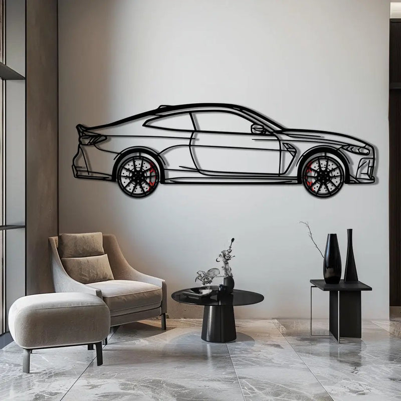 BMW M4 CSL Metal Car Wall Art with Rotating Wheels - Limited Edition G82 Silhouette - Interactive Automotive Wall Art - KAFMEKA108 by Enova Art