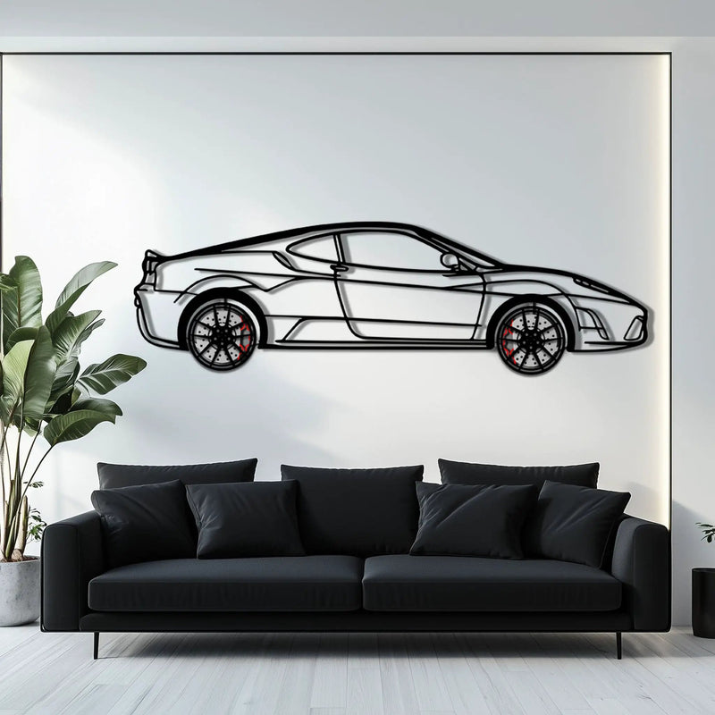 Ferrari F430 Scuderia Metal Car Wall Art with Rotating Wheels - Track-Focused V8 Silhouette - Interactive Automotive Wall Art - KAFMEKA133 by Enova Art