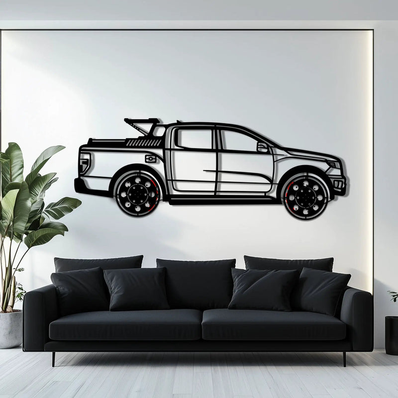 Ford F-150 Metal Truck Wall Art with Rotating Wheels - Iconic American Pickup Silhouette - Interactive Automotive Wall Decor - KAFMEKA138 by Enova Art