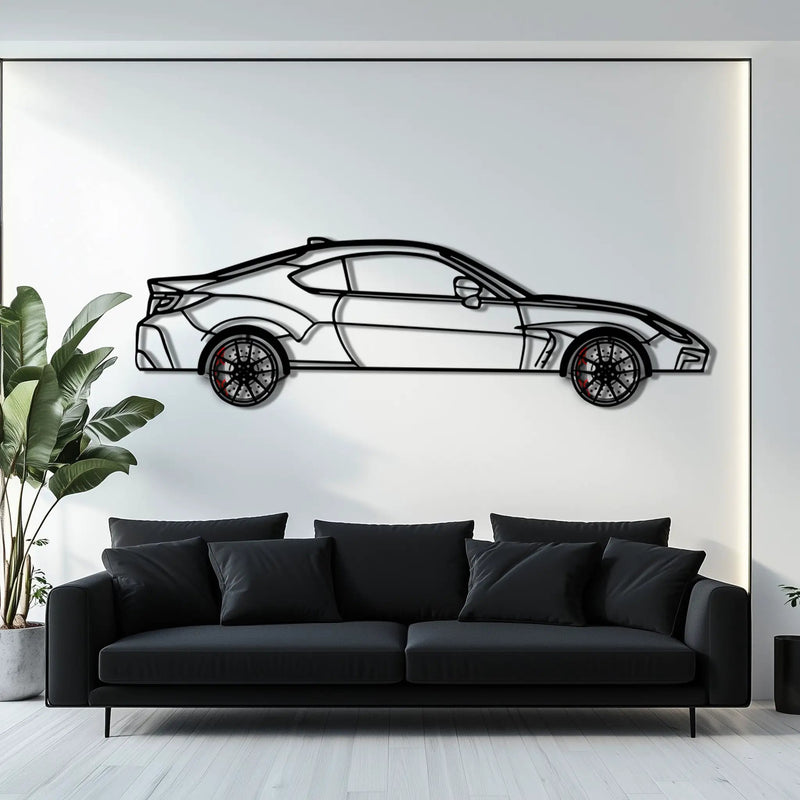 Toyota GR86 Metal Car Wall Art with Rotating Wheels - Modern JDM Sports Coupe Silhouette - Interactive Automotive Wall Decor - KAFMEKA157 by Enova Art