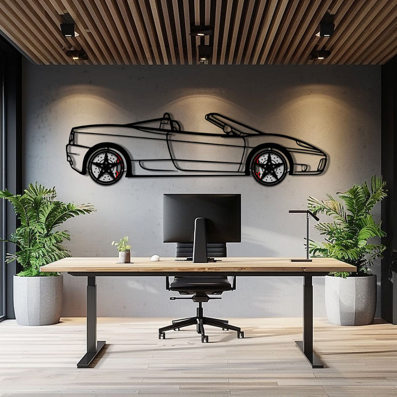 Ferrari 458 Italia Metal Car Wall Art with Rotating Wheels - V8 Supercar Silhouette Decor - Interactive Automotive Wall Art - KAFMEKA124, photo 3 of 12