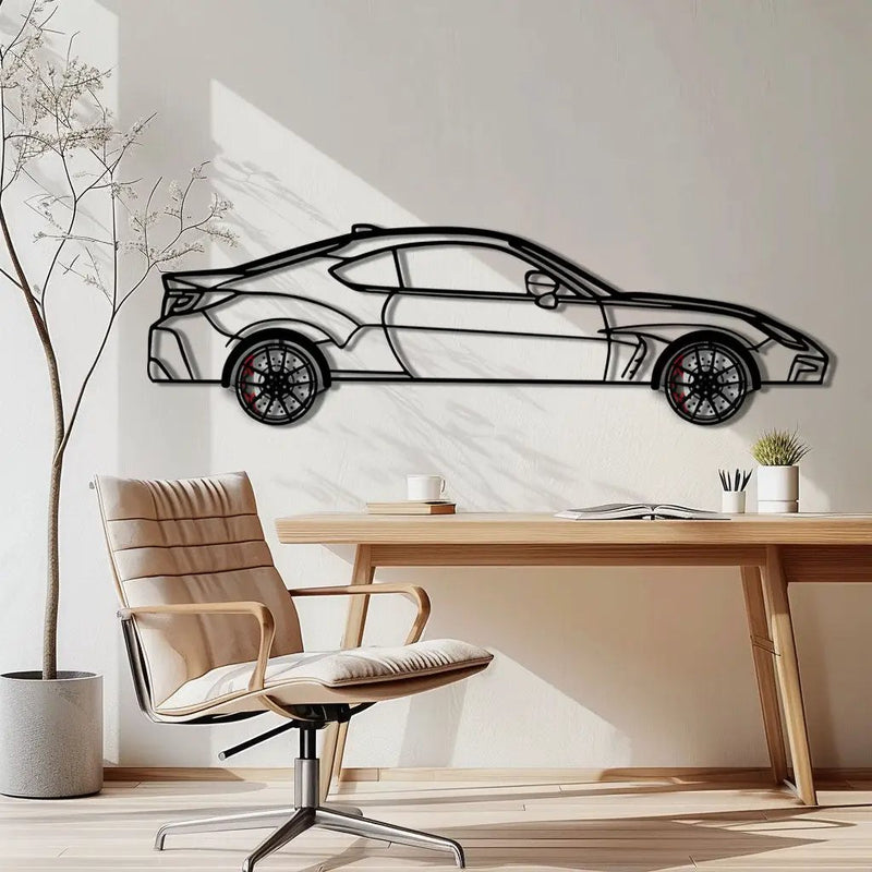 Toyota GR86 Metal Car Wall Art with Rotating Wheels - Modern JDM Sports Coupe Silhouette - Interactive Automotive Wall Decor - KAFMEKA157 by Enova Art