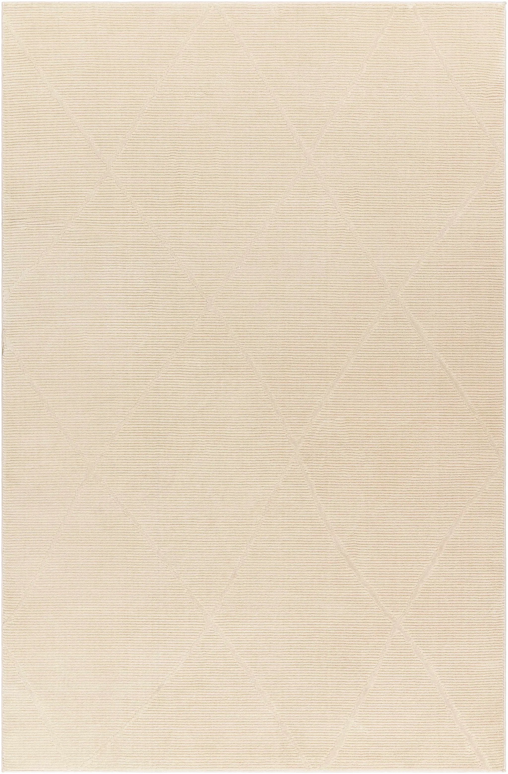 Aldis Cream Plush Textured Washable Rug by Boutique Rugs