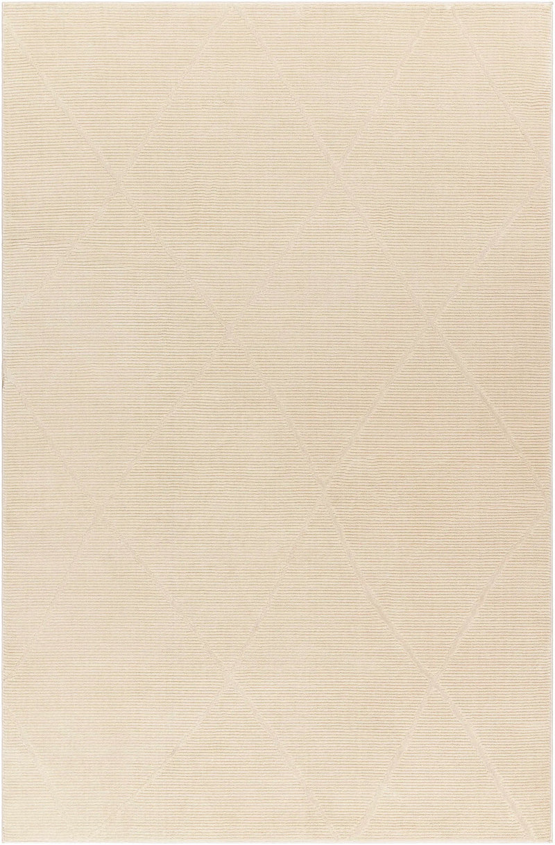 Aldis Cream Plush Textured Washable Rug by Boutique Rugs