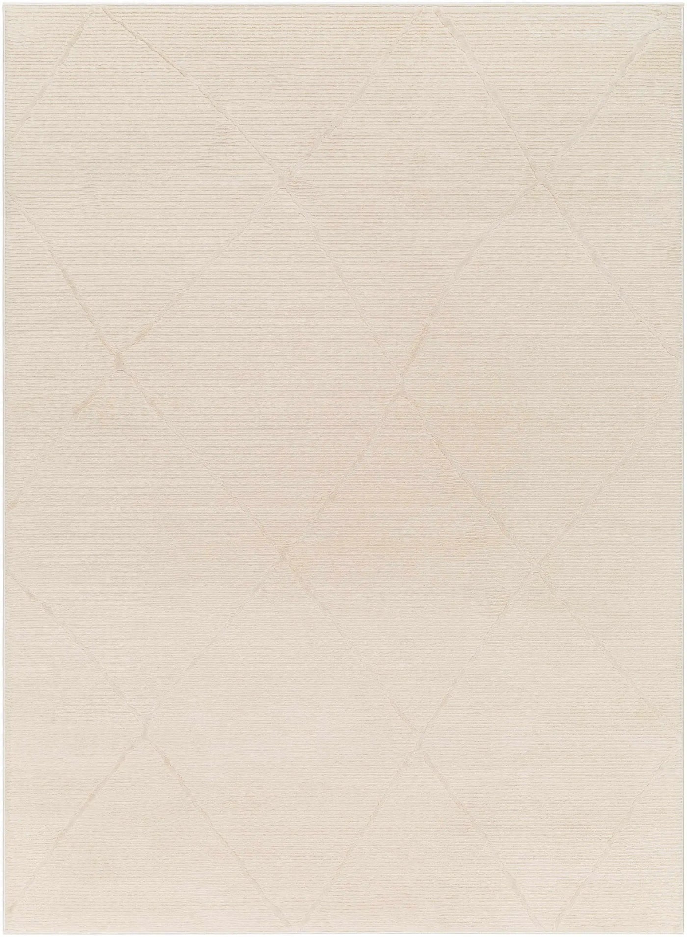 Aldis Cream Plush Textured Washable Rug by Boutique Rugs